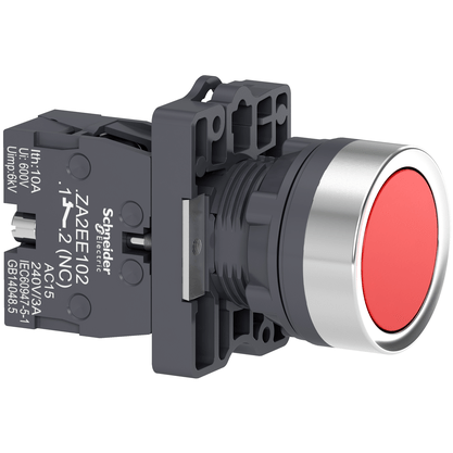 XA2EA42 - Botao Completo 22mm Retorno Por Mola Vermelho 1nf