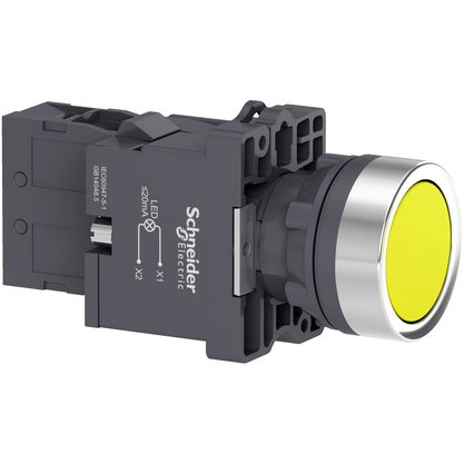XA2EW35M1 - Botao Completo Luminoso 22mm Retorno Por Mola 220vac Amarelo 1na
