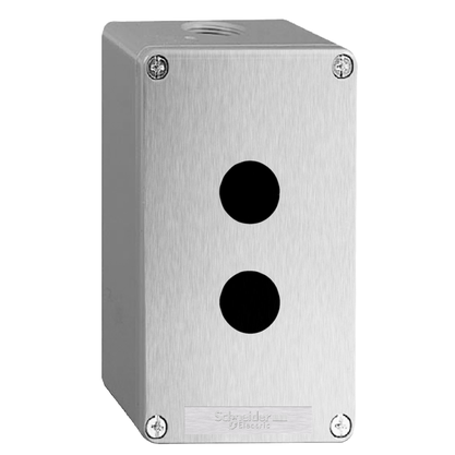 XAPG2502 - Botoeira 22mm Metalica 2 Furos Cinza P/ Botoes E Sinalizadores 22mm