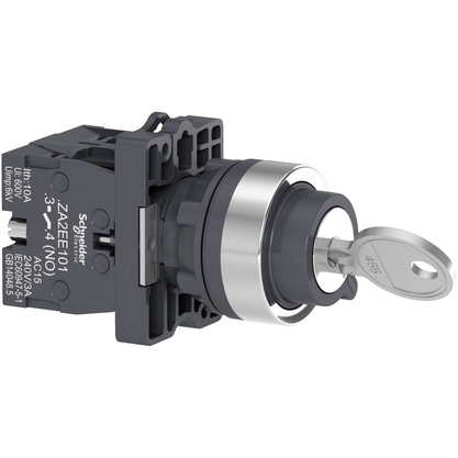 XA2EG33 - Chave Seletora Completa 22mm Com Chave 2na 3 Pos. Fixas Retira Meio