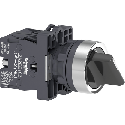 XA2ED25 - Chave Seletora Completa 22mm Manopla Curta 1na 1nf 2 Pos. Fixas