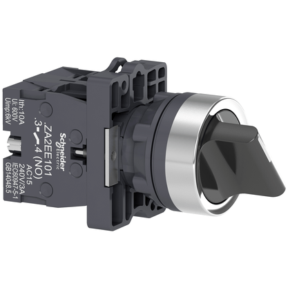 XA2ED53 - Chave Seletora Completa 22mm Manopla Curta 2na 3 Pos. Retorno Centro Por Mola