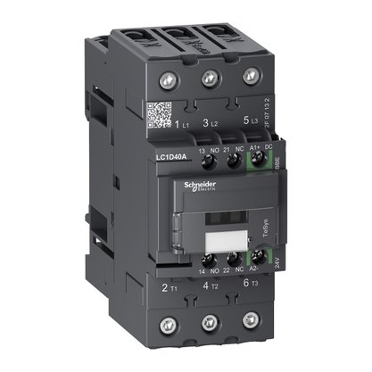 LC1D40ABBE - Contator De Potencia 3p 40a 18,5kw/25cv 1na+1nf 24vcc Bc - Parafuso
