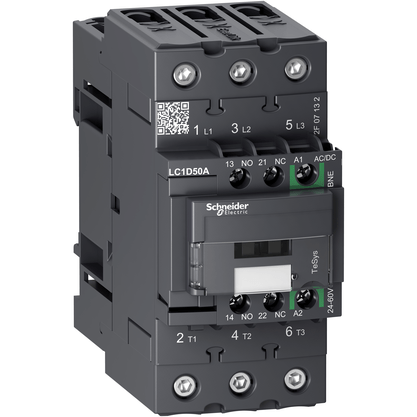 LC1D50ABNE - Contator De Potencia 3p 50a 22kw/30cv 1na+1nf 24-60vca/Cc - Parafuso