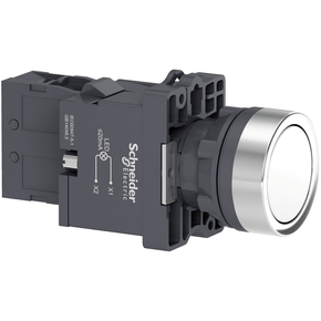 XA2EW31M1 - Botao Completo Luminoso 22mm Retorno Por Mola 220vac Branco 1na