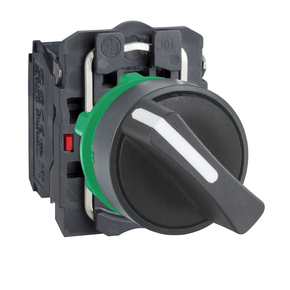 XB5AD25 - Comut. 2 Pos. Fixas Man. Curta Plast. 22m C/ 1na + 1nf Preto