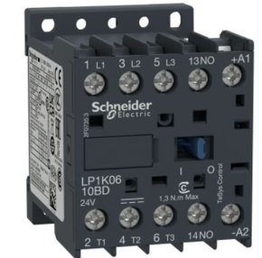 LP1K0610BD - CONTATOR TRIPOLAR TESYS K 6A 1NA 24VCC